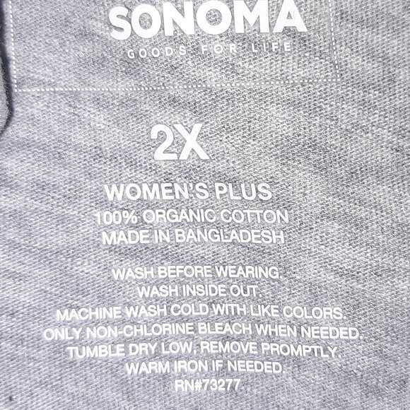BNWT Plus Size Sonoma Goods For Life Gray Muscle Tunic Tank 2XL 20W/22W - Picture 2 of 7